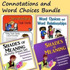 three different types of words and pictures with the title,'word choices and word choices bundle