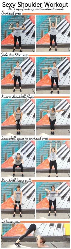 Sexy Shoulder Workout-sculpt your shoulders with this quick shoulder strengthening sequence #workout #fitness Shoulder Strengthening, Fitness Outfits, Yoga Postures, Shoulder Workout, Upper Body Workout, Workout Fitness, Arm Workout, Get In Shape, Fitness Diet