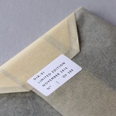 an envelope with a label on it