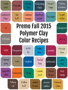 the color scheme for fimo professional fall 2013 polymer clay colors