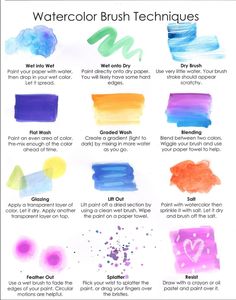 watercolor brush techniques for beginners to learn how to use the colors in this technique