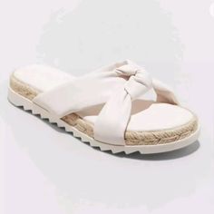 New With Tags Knot Sandals, Tan Platform Sandals, White Platform Sandals, White Wedge Sandals, Leopard Print Sandals, Heeled Mules Sandals, Flatform Sandals, Platform Espadrilles, Gold Sandals