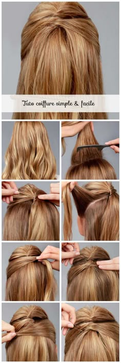 un tuto coiffure avec un headband. Long Hair Tutorial, Super Hair, 4c Hair, Lazy Girl, Half Up Hair, Hair Tutorials, Down Hairstyles, Half Up