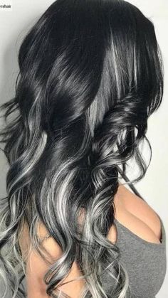 Silver Ombre Hair, Silver Hair Color, Gray Hair Highlights, Grey Hair Color, Ombre Hair Color, Tape In Hair Extensions, Hair Color Balayage