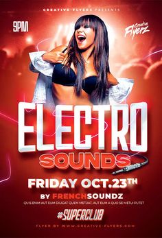 an event flyer for electro sounds