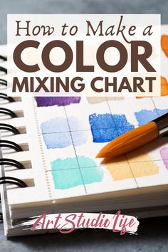 a notebook with the title how to make a color mixing chart