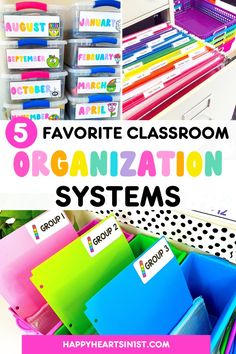 organized classroom organization system with the words 5 favorite classroom organization systems