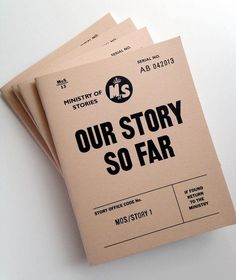 four copies of the book our story so far are stacked on top of each other