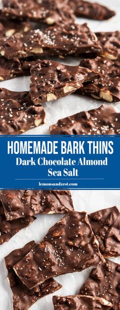 homemade bark thins dark chocolate almond sea salt