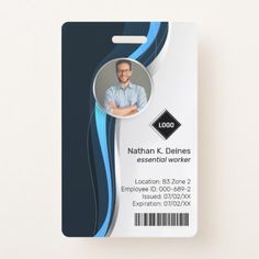 an id card with a man's face on it