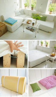 there are four pictures of different types of furniture