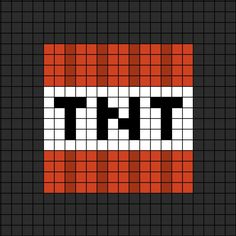 A pixel art template of the Mine-craft T.N.T block, from the side. Perler Minecraft Pattern, Pixel Drawing Minecraft, Pixel Art Easy Minecraft, Pixel Art Grid Minecraft, Pixel Minecraft Art, Pixel Art Ideas Room