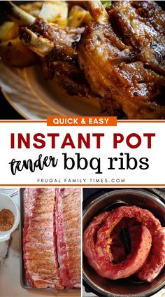 instant pot dinner bbq ribs with text overlay