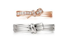 two different types of rings with diamonds on each one and the other ring in rose gold, silver or white gold