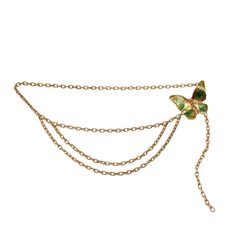 Chain Belt - Gold Butterfly Boho Chain - Streets Ahead Butterfly Chain Belt, Gold Chain Belt, Butterfly Chain, Layered Chain, Green Belt, Gold Belts, Belt Jewelry, Gold And Green, Green Butterfly