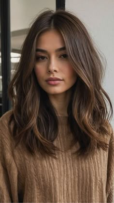 Medium Length Thick Brown Hair, Haircut For Brunettes Medium, Hair Cut To Shoulders, Past Shoulder Haircut, Cute Haircuts For Brown Hair, Best Haircut For Medium Hair, Just Below The Shoulder Length Hair, Short Hair Styles Brown, Haircuts For Short Length Hair