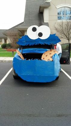 an image of a car that is made to look like cookie monster