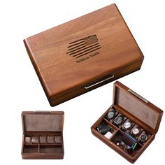 PRICES MAY VARY. PREMIUM QUALITY: Made of highly durable and natural Acacia wood, the Shanik watch box is a well-crafted and luxury organizer that will serve you for ages. Being covered with smooth and soft velvet inside, it’s easy to clean and pleasant to the touch. LARGE STORAGE INSIDE: This capacious watch storage box features 5 separate slots to keep different types of watches, 1 large slot for things like wallet, glasses, phone, and 1 medium slot for smaller things such as AirPods, keychain Cool Gifts For Men, Personalized Watch Box, Watch Box For Men, Wooden Watch Box, Mens Watch Box, Watch Organizer, Watch Storage Box, Watch Holder, Watch Storage