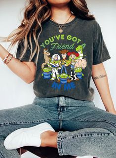 Retro Disney Toy Story You've Got A Friend In Me  Shirt, Toy Story Shirt Soot Spirit, Lilo And Stitch Shirt, Cute Disney Shirts, Neighbour Totoro, Disney Cute, Retro Disney, Disneyland Shirts, Disney Vintage, Cowgirl Shirts