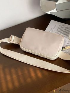 BirdinBag - Compact Casual Waist Bag Functional Beige Bag For Daily Use, Functional Cream Shoulder Bag For On-the-go, Functional Beige Shoulder Bag With Large Capacity, Trendy Beige Backpack Bag, Functional Beige Rectangular Bags, Beige Portable Shoulder Bag For School, Beige Shoulder Phone Bag For Travel, Beige School Bag With Mobile Phone Pocket, Cream Rectangular Baguette Bag For Travel