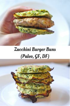 zucchini burger buns with guacamole and pesto on top