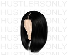 an image of a wig with long black hair