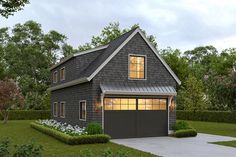 Exclusive Detached Garage with ADU Potential or Storage - 270033AF | Architectural Designs - House Plans Garage With Adu, Adu Layout, Roof Accents, Detached Garage Designs, Garage Homes, Garage With Living Quarters, Garage Plans With Loft, Garage Apartment Plan, Living Dining And Kitchen