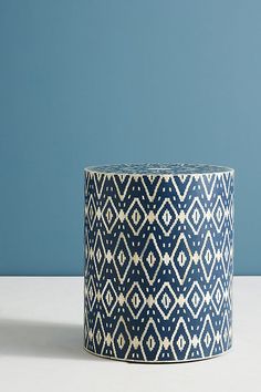 Ikat Bone Inlay Side Table Indigo 1 Inlay Side Table, Bone Inlay Side Table, Sofa Bar, Blue Coffee Tables, Three Drawer Dresser, Drum Side Table, Hanging Furniture, Bone Inlay Furniture, Inlay Furniture