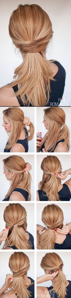 10 snelle kapsels Sanggul Cepol, Five Minute Hairstyles, Chic Ponytail, Ponytail Tutorial, Hair Romance, Twist Ponytail, Fishtail Braid, Beautiful Hairstyles, Hair Updo