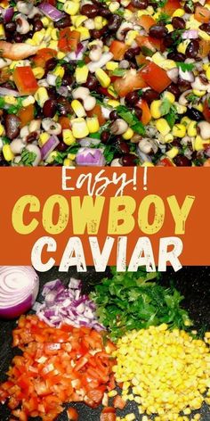 an easy cowboy caviar recipe that is ready to be eaten in the oven