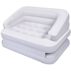 two inflatable mattresses sitting on top of each other