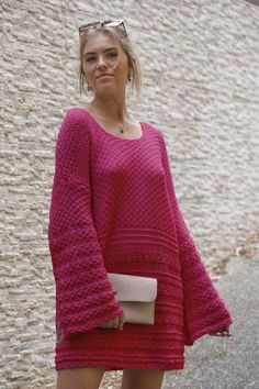 JUMPER DRESS #136 - instant download pattern Worked bottom up. This will be a favourite for the summer, great with cool sneakers! Textured knit in soft cotton blend, suitable for the intermediate knitter. NEEDLE: 5 mm TENSION:   17 sts x 22 rows stocking stitch = 10x10cm                  YARN:  Anette Eriksson 'JEANS'  SIZE: S-XXXL © 2024 Anette Eriksson Anette Eriksson patterns are for personal use only. The patterns may not be copied, re-sold or re-distributed commercially in any manner. For c Jumper Dress Crochet Pattern, Casual Pink Knitting Pattern, Casual Pink Knit Pattern, Pink Knitted Spring Dress, Free Ribbed Jumper Dress Knitting Pattern, Casual V-neck Crochet Knit Dress, V-neck Knit Sweater Dress With Stretch, Crochet Knit Dress, Knit Dresses