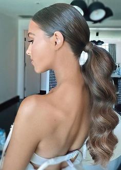 Low Ponytail, Cornrow, Sleek Ponytail, Wedding Hair And Makeup, Bride Hairstyles, Ponytail Hairstyles, Half Up, Bridesmaid Hair