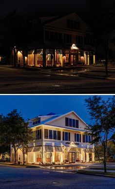 Before and after NiteLites installed outdoor lighting. Curb Appeal, Outdoor Lighting