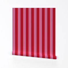 a pink and red striped wall covering