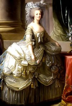 a painting of a woman in an elegant dress