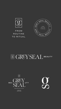 the logos for grey seal beauty, from routine to ritual