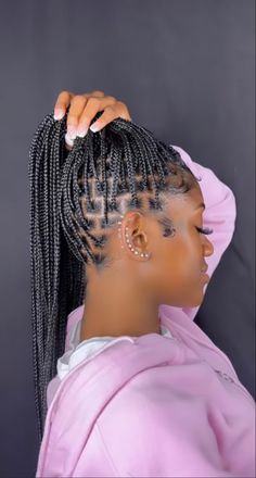 Office Braids Black Women, Knotless Braids Ideas, Curly Braided Hairstyles, Cute Braided Hairstyles, Sleek Ponytail