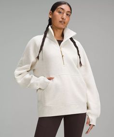 Scuba Oversized Funnel-Neck Half Zip *Long | Women's Hoodies & Sweatshirts | lululemon Half Zip Hoodie, Lululemon Scuba, Half Zip Sweatshirt, Oversized Pullover, Women Hoodies Sweatshirts, Funnel Neck, Oversized Sweatshirt, Hair Tie, Outerwear Women