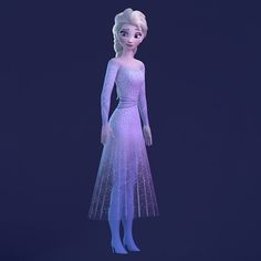 the frozen princess is wearing a purple dress