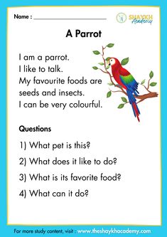 a parrot is sitting on a tree branch with the words, i am parrot like to talk