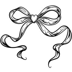 a black and white drawing of a bow