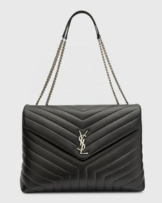 Get free shipping on Saint Laurent Loulou Large Chain Shoulder Bag at Neiman Marcus. Shop the latest luxury fashions from top designers. Ysl Shoulder Bag, Lela Rose, Sleeveless Midi Dress, Shoulder Chain, Floral Jacquard, Chain Bag, Chain Shoulder Bag, Perfect Bag, Midi Dress Sleeveless