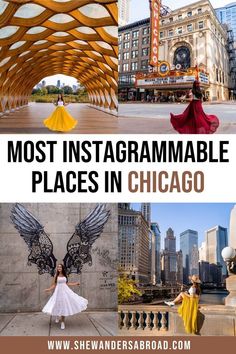 the most instagramramable places in chicago, usa with text overlaying it