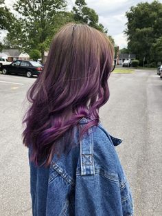 Balayage Purple, Purple Brown Hair, Brown Ombre Hair Color, Purple Balayage, Brown Ombre Hair, Color Balayage, Hair Color Light Brown, Brown Hair Balayage