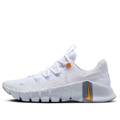 Nike Free Metcon 5 'White Bright Mandarin' DV3949-101 - KICKS CREW Mens Nike Shox, Types Of Exercise, Nike Free Metcon, Nike Hyperdunk, Natural Movement, Wide Heels, Limited Edition Sneakers, Nike Metcon, Nike Basketball Shoes