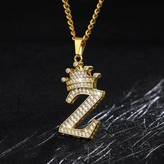 Hip Hop Chains, Alphabet Necklace, Chic Necklace, Letter Pendant Necklace, Zircon Jewelry, Stylish Necklace, Mens Pendant, Jewelry Choker, Letter Pendants