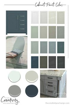 an image of paint colors for kitchen cabinets