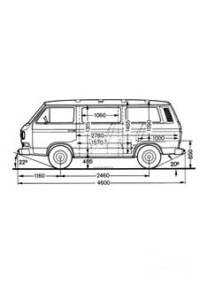 an image of a van with measurements