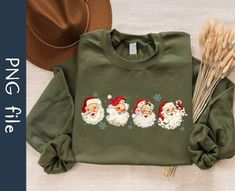 Reindeer Shirt, Santa Sweatshirt, Retro Santa, Santa Shirt, Santa Shirts, Xmas Shirts, Display Picture, Family Christmas Shirts, Sweatshirt Women